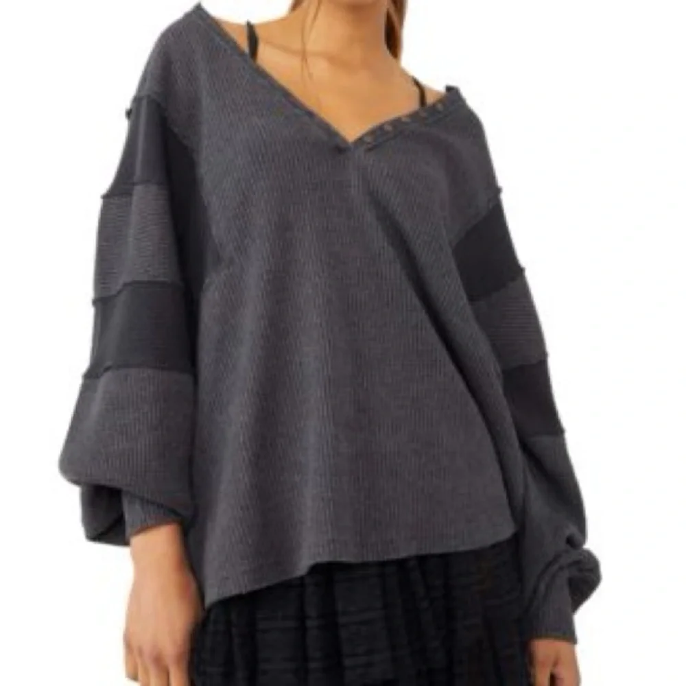 Free People Callisto Henley We The Free Oversized Sz Sm Bohemian Streetwear - Picture 1 of 9